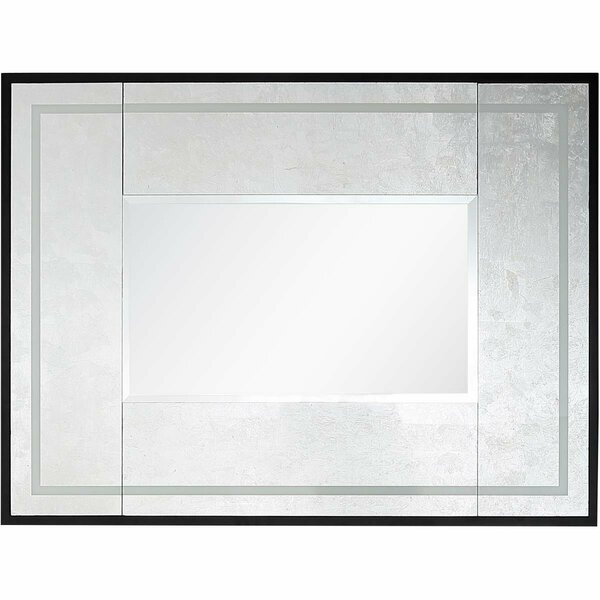 Lovelyhome 35.4 x 47.2 in. Makalu Rectangular Wall Mirror Silver LO3367753